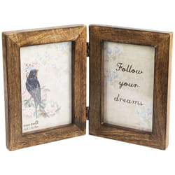 Sass & Belle Double Photo Frame, Dark Wood/Brown