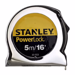 Stanley 0-33-553 Metric/Imperial Tape Measure Powerlock with 19mm Blade, 5m/16'