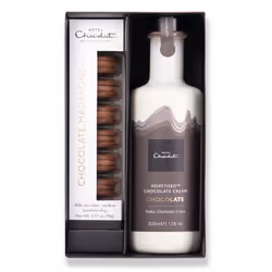 Tipples & Treats: Chocolate Velvetised Cream & Macarons Collection, 90g + 200ml - Chocolate Gifts for Birthday, Thank You, Anniversary