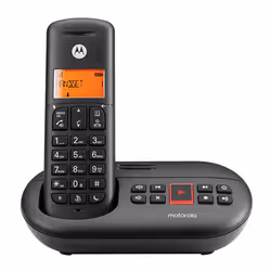 Motorola E211, DECT telephone, Wireless handset, Speakerphone, 50 entries, Caller ID, Black