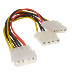 kenable 2 Way 4 pin PSU Power Splitter Cable LP4 Molex 1 to 2 Lead 15cm