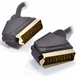 kenable Scart Cable 21 pins connected Black Lead Gold Connectors 1.5m