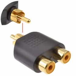 kenable 000404 cable gender changer RCA 2x RCA Black