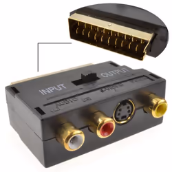 kenable 000406 video cable adapter SCART (21-pin) 3 x RCA + S-Video Black