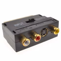 kenable 000406 video cable adapter SCART (21-pin) 3 x RCA + S-Video Black
