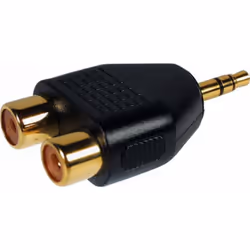 kenable 000412, Black, 3.5 mm, 2 x RCA, Male, Female, Gold