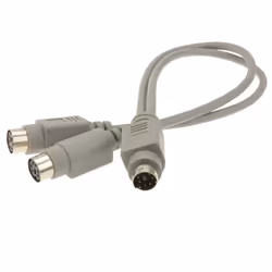 kenable PS2 Splitter 6 pin Mini Din Male Plug to 2 x Female Sockets Cable 30cm