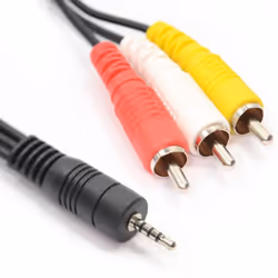 kenable 001169, 2.5mm, Male, 3 x RCA, Male, 1.5 m, Black