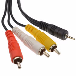 kenable 001317, 2.5mm, Male, 3 x RCA, Male, 3 m, Black, Red, White, Yellow
