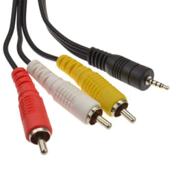 kenable 001317 audio cable 3 m 2.5mm 3 x RCA Black, Red, White, Yellow