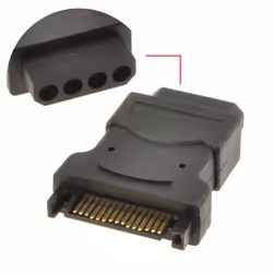 kenable 001444 cable gender changer SATA Molex Black