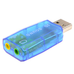 USB Headset Adapter Soundcard Audio Headphone and Mic 2 x 3.5mm Sockets