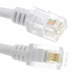 kenable 001644, 2 m, RJ11, RJ11, White, Male, Male