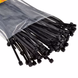 kenable Black Cable Ties 200mm x 2.5mm Nylon 66 UL Approved [100 Pack]
