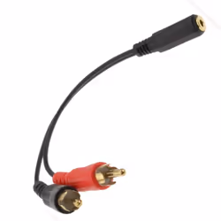 kenable 001716, 3.5mm, Female, 2 x RCA, Male, 0.19 m, Black