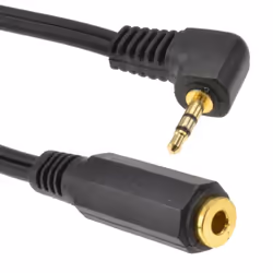 kenable 001721, 2.5mm, Male, 3.5mm, Female, 0.1 m, Black