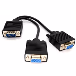 kenable 001753, 0.26 m, VGA (D-Sub), 2 x VGA (D-Sub), Male, Female, Black