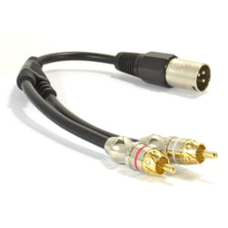 kenable 001865 audio cable 0.25 m XLR 2 x RCA Black