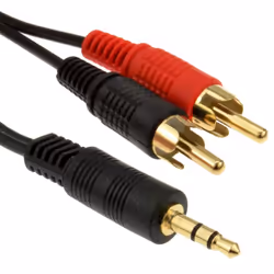 kenable 001948, 3.5mm, Male, 2 x RCA, Male, 15 m, Black