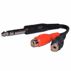 kenable 002078, 6.35mm, Male, RCA, Female, 0.1 m, Black, Red