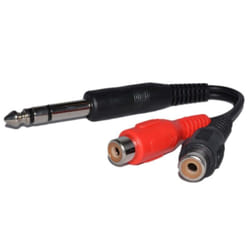 kenable 002078 audio cable 0.1 m 6.35mm RCA Black, Red