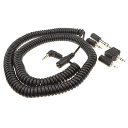 3.5mm Coiled Stereo Jack Extension Splitter 6.35 Mono 2.5mm Adapters