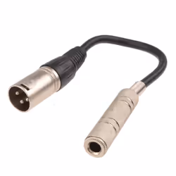 kenable XLR Male Plug to 6.35mm Stereo Socket Female Adapter Lead 20cm