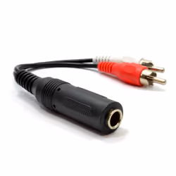 kenable 002121, RCA, Male, 6.35mm, Female, 0.1 m, Black, Red, White
