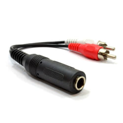 kenable 002121 audio cable 0.1 m RCA 6.35mm Black, Red, White