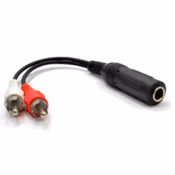 kenable 002121 audio cable 0.1 m RCA 6.35mm Black, Red, White