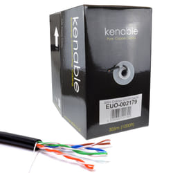 kenable External CAT5e Outdoor Use COPPER Ethernet Network Cable Reel UTP 305m Black