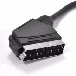 kenable Black Round Scart Cable 21 Pins With Nickel Plated Ends 1.5m