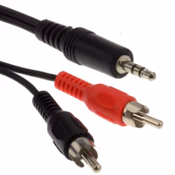 kenable 002470, 3.5mm, Male, 2 x RCA, Male, 5 m, Black