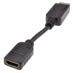 kenable DisplayPort Male Plug To HDMI Female Socket Adapter Cable 15cm BLACK