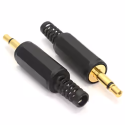 kenable 002621, 3.5mm, Black, Male, Straight, Gold, RoHS