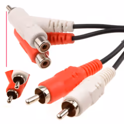 kenable 002902 audio cable 1 m 2 x RCA Black, Red, White
