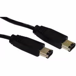 kenable 002937, FireWire 400 (IEEE 1394/IEEE 1394a), 6-p, 6-p, Black, Male/Male, 400 Mbit/s