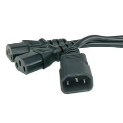 kenable 002980 power cable Black 1 m C14 coupler 2 x C13 coupler