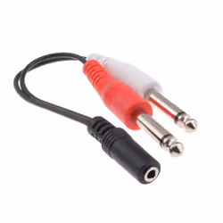 kenable 003124, 3.5mm, Female, 2 x 6.35mm, Male, 0.15 m, Black