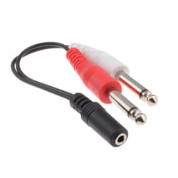 kenable 003124 audio cable 0.15 m 3.5mm 2 x 6.35mm Black