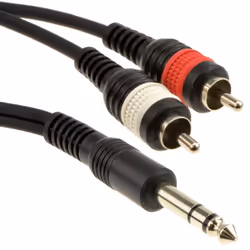 kenable 003154 audio cable 1.2 m 6.35mm 2 x RCA Black