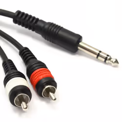 kenable 003155, 6.35mm, Male, 2 x RCA, Male, 0.3 m, Black