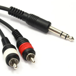 kenable 003155 audio cable 0.3 m 6.35mm 2 x RCA Black