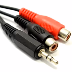 kenable 003194, 3.5mm, Male, 2 x RCA, Female, 1.8 m, Black