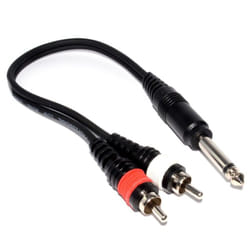 kenable 003338 audio cable 0.3 m 2 x RCA 6.35mm Black