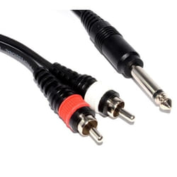 kenable 003339 audio cable 3 m 2 x RCA 6.35mm Black