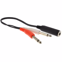 kenable 003340, 2 x 6.35mm, Male, 6.35mm, Female, 0.3 m, Black