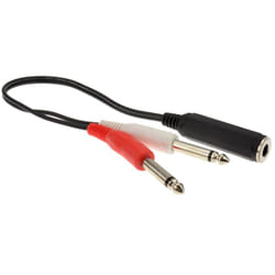 kenable 003340 audio cable 0.3 m 2 x 6.35mm 6.35mm Black