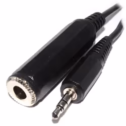 kenable 003341, 3.5mm, Male, 6.35mm, Female, 1.8 m, Black