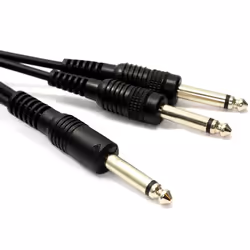 kenable 003342, 2 x 6.35mm, Male, 6.35mm, Male, 1.2 m, Black